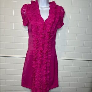 Elegant Pink Ruffle Dress